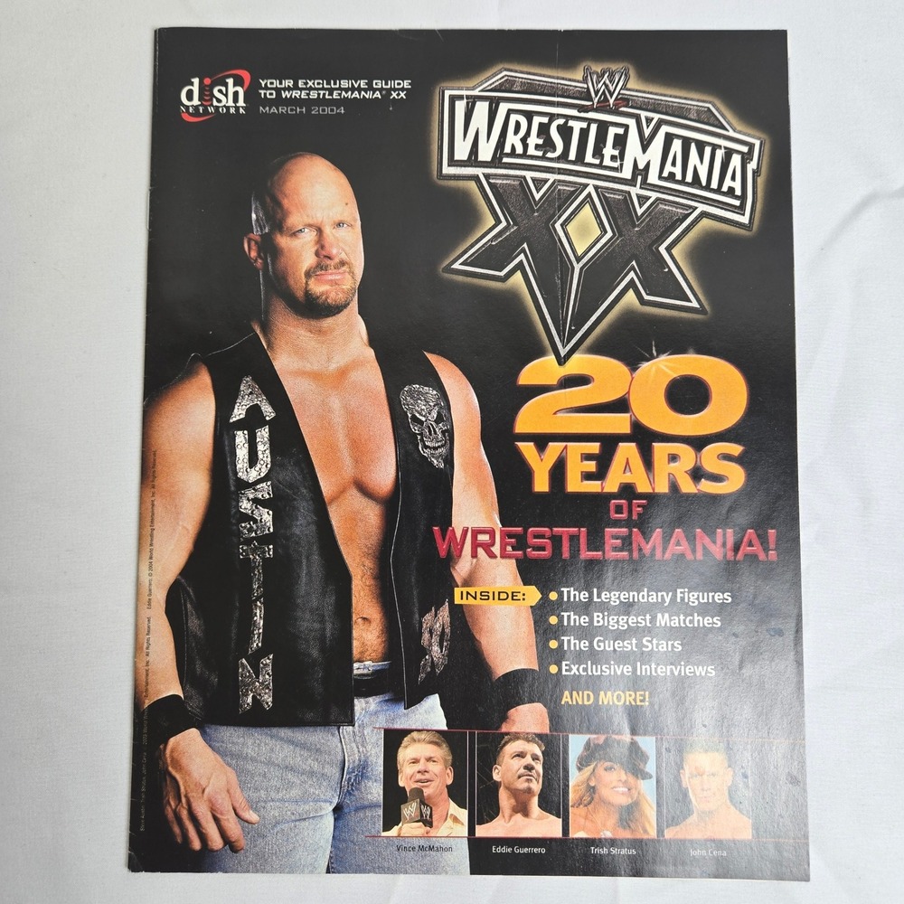 Dish Network Guide To WrestleMania XX March 2004 Vintage Y2K WWE Collectible
